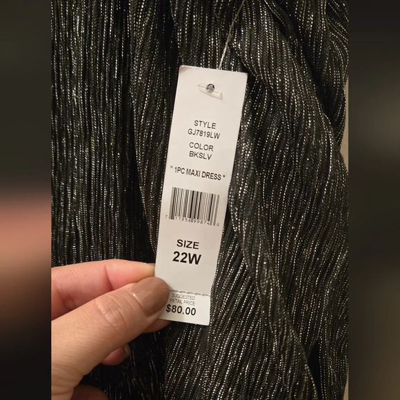 PMetallic Halter Maxi Dress Sz 22W - Picture 8 of 9